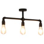 vidaXL Plafondlamp 3xE27 zwart, Verzenden, Nieuw