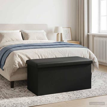 vidaXL Vouwbare Opbergbank Zwart 180 kg 80 L 77 x 38 x 38 cm, Verzenden, Nieuw