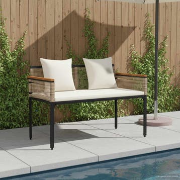 vidaXL Tuinbank 2 -Seater 117 x 54 x 74.5 cm poly rattan, Verzenden, Nieuw, Rotan