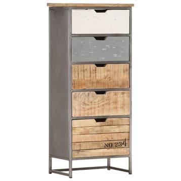 vidaXL Ladekast 45x30x105 cm massief mangohout, Huis en Inrichting, Minder dan 50 cm, Verzenden, 100 tot 150 cm, Nieuw