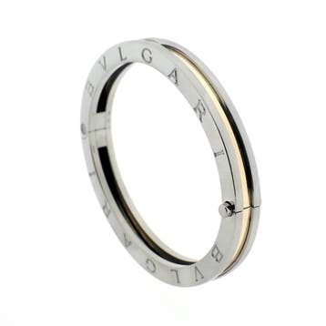 BVLGARI Staal met gouden damesarmband; Model B.ZERO 1, Ophalen of Verzenden, Gebruikt, Overige kleuren, Goud