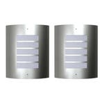 vidaXL Buitenlamp RVS Falerna 2 st, Tuin en Terras, Buitenverlichting, Verzenden, Nieuw, Rvs