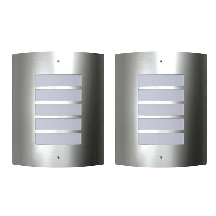 vidaXL Buitenlamp RVS Falerna 2 st, Tuin en Terras, Buitenverlichting, Nieuw, Rvs, Verzenden