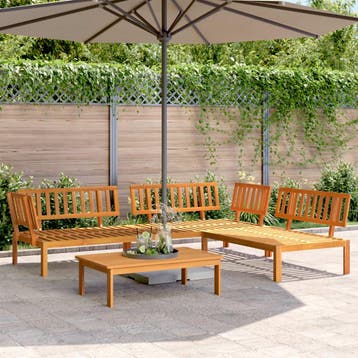 vidaXL 4-delige Loungeset pallet massief acaciahout, Tuin en Terras, Verzenden, Nieuw, Hardhout, Loungeset