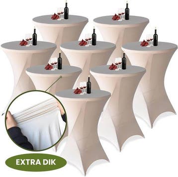 Statafelrok Champagne / Beige x 8 – 80-85 x 110 cm met Opbe, Verzenden, Nieuw