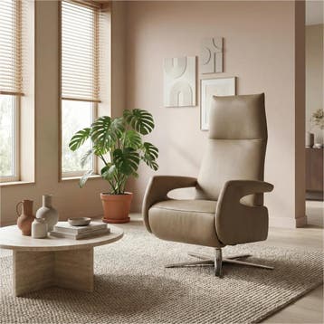 Leren relaxfauteuil Note - Granada Taupe (taupe/bruin) -, Huis en Inrichting, Fauteuils, Nieuw, Ophalen of Verzenden, 50 tot 75 cm