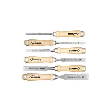 Steekbeitelset met houten heft 6-delig FORMAT, Verzenden, Nieuw