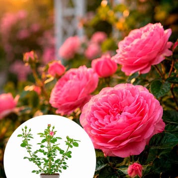 Roos Leonardo da Vinci container (P17) Sierplanten, Roze, Verzenden, Overige soorten, Struik