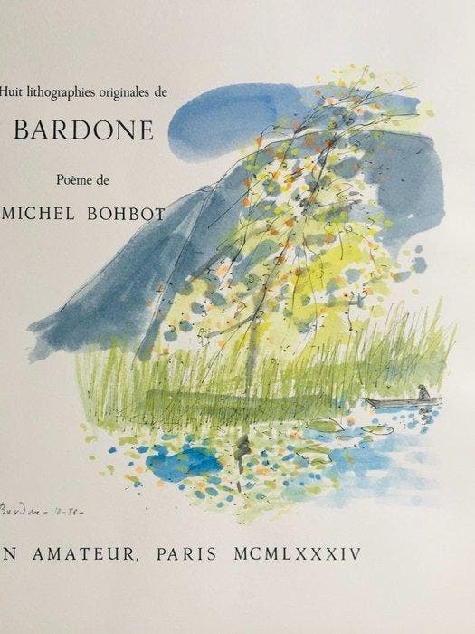 Guy Bardone (1927-2015) - Le pêcheur - Aquarelle originale, Antiek en Kunst, Kunst | Schilderijen | Modern