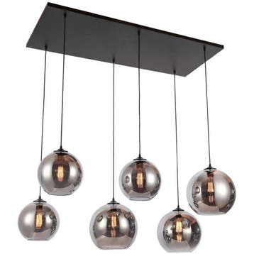 Hanglamp Smoke Glas 6-Licht, Verzenden, Nieuw