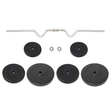 vidaXL Halter gebogen met gewichten 60 kg, Verzenden, Nieuw