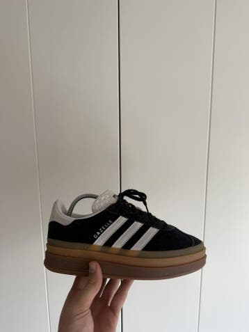 Adidas Gazelle Bold – Zwart/Wit – Maat 37.5, Zwart, Sneakers of Gympen, Gedragen, Verzenden