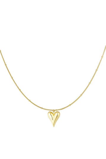 Goudlief Bolletje ketting met iconisch hart medium, Verzenden, Nieuw, Zilver, Overige materialen