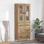 vidaXL Hoge opbergkast met plank 2 pcs Artisan Eiken Bewerkt, Minder dan 50 cm, Verzenden, Nieuw, Minder dan 100 cm