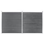 vidaXL Schutting 353x186 cm HKC grijs, Verzenden, Nieuw, Kunststof, 1 tot 2 meter