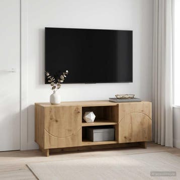 vidaXL TV-standaard 90 x 34,5 x 40 cm Artisanaal eiken, Huis en Inrichting, Kasten | Televisiemeubels, Verzenden, Nieuw, 50 tot 100 cm