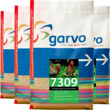 4x Garvo Kippenvoer Volledig Legmeel met Kruiden 4 kg, Dieren en Toebehoren, Verzenden, Nieuw