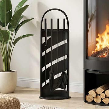 vidaXL 5-delige openhaardgereedschapset 23x15x66 cm staal, Huis en Inrichting, Kachels, Verzenden, Nieuw