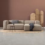 *WOONWINKEL* Beige Rib Bank Met Chaise Longue Rechts, Huis en Inrichting, Banken | Bankstellen, Verzenden, Nieuw