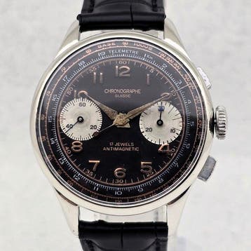 Chronographe Suisse - Panda Dial - Cal. Landeron 48 -, Nieuw