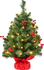 2dekans | Yaheetech Tafelkerstboom Met Verlichting – 38 x 38, Diversen, Kerst, Ophalen of Verzenden, Zo goed als nieuw