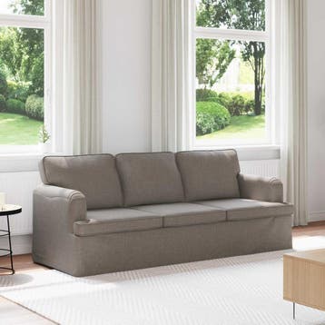 vidaXL Bank Taupe 201 x 80 x 85 cm Stof, Huis en Inrichting, Verzenden, Nieuw, Stof, Minder dan 150 cm
