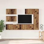 vidaXL Tv-meubelset Wandgemonteerd 6 pcs Oud Hout Bewerkt, Minder dan 50 cm, Verzenden, Nieuw, Minder dan 100 cm