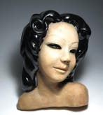 László Szabszai - sculptuur, Art Deco Wall Mask - 17.5 cm -, Antiek en Kunst