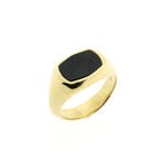 Gouden zegelring met onyx, Gebruikt, Overige kleuren, 20 of groter, Heer