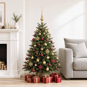 vidaXL Kerstballen set 111 st Goud en wijnrood 6 cm, Verzenden, Nieuw