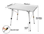 Campingtafel 90x52 cm Verstelbaar Aluminium Opvouwbaar, Caravans en Kamperen, Verzenden, Nieuw
