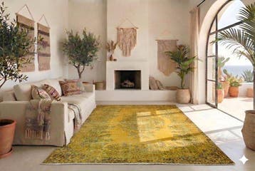 Geel vintage - Vloerkleed - 270 cm - 175 cm - met, Nieuw