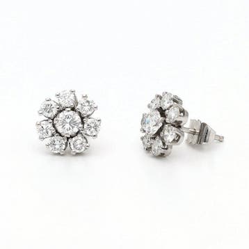 Oorbellen - 18 karaat Witgoud - 1.66ct. tw. - Diamant, Sieraden, Tassen en Uiterlijk, Oorbellen, Nieuw