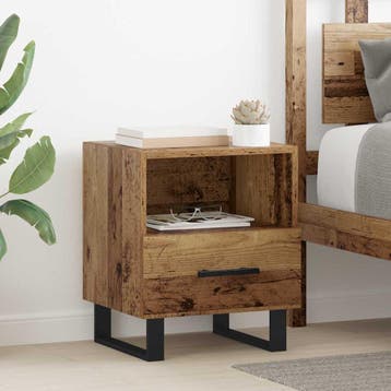vidaXL Nachtkastje Oudhout 40 x 35 x 47,5 cm Bewerkt hout, Minder dan 45 cm, Verzenden, Nieuw, Minder dan 55 cm