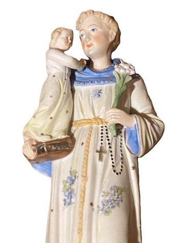 Beeld, Sint-Antonius van Padua met Kind Jezus - 32 cm -