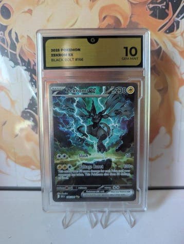 Pokémon - 1 Graded card - Zekrom 166 Foil, Full art - GG 10, Nieuw