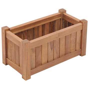 vidaXL Plantenbak verhoogd 50x25x25 cm massief teakhout, Minder dan 30 cm, Verzenden, Minder dan 60 cm, Nieuw