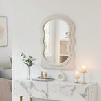 Wandspiegel Brummen rechthoekig 80x60 cm wit [en.casa], Verzenden, Nieuw