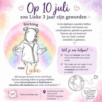 Stuur een kaartje voor Lieke haar 3e verjaardag