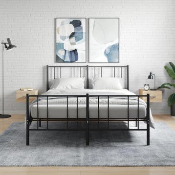 vidaXL Nachtkastjes 2 st wandgemonteerd 35x35x20 cm sonoma, Huis en Inrichting, Verzenden, Nieuw