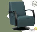 Leren draaifauteuil Mood - Toledo Whale (blauw/grijs) -, Huis en Inrichting, Fauteuils, Nieuw, Ophalen of Verzenden, 50 tot 75 cm