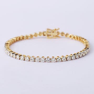 Tennis armband - 14 karaat Witgoud - 3.69ct. tw. Diamant, Sieraden, Tassen en Uiterlijk, Antieke sieraden