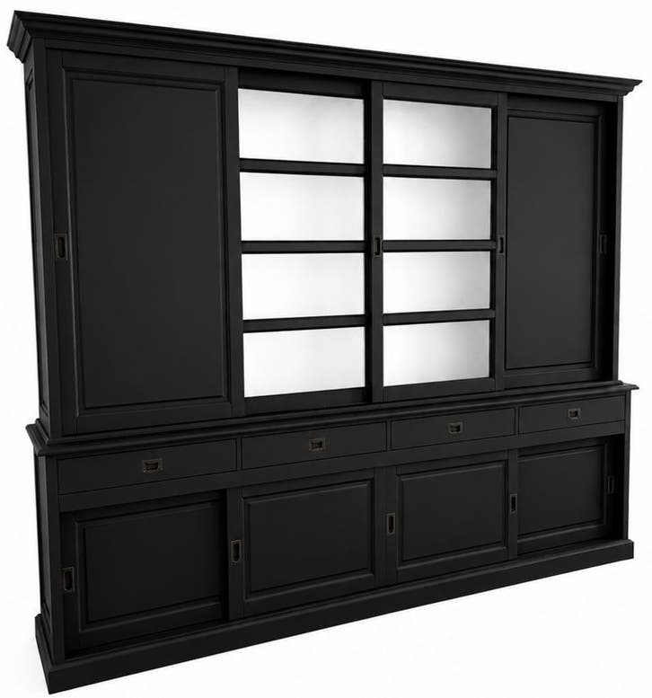 Buffetkast zwart Kesteren 300 x 240cm, Huis en Inrichting, Kasten | Buffetkasten, Ophalen of Verzenden