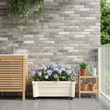 vidaXL Calypso plantenbak met wielen PP Wit, Verzenden, Nieuw