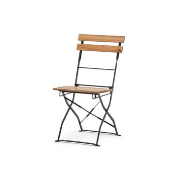 Opvouwbare Bistro Klapstoel | Hout en Staal | Zwart | 42x..., Verzenden, Nieuw in verpakking