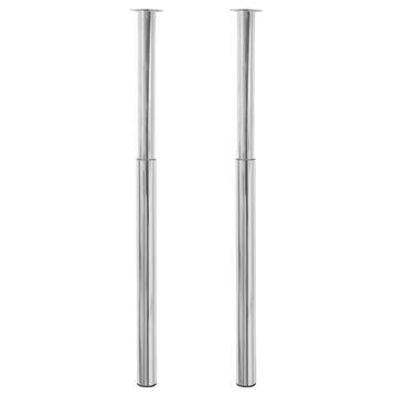vidaXL Tafelpoten telescopisch 710-1100 mm chroom 2 st, Verzenden, Nieuw