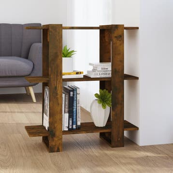 vidaXL Boekenkast/kamerscherm 80x30x87 cm gerookt, Huis en Inrichting, Kasten | Boekenkasten, Verzenden, Nieuw, 50 tot 100 cm