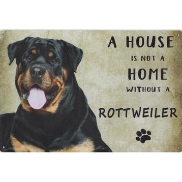 Wandbord Honden - A House Is Not A Home Without A Rottweiler, Ophalen of Verzenden, Nieuw