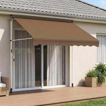 vidaXL Handmatig uitschuifbare luifel Taupe 150 cm, Verzenden, Nieuw