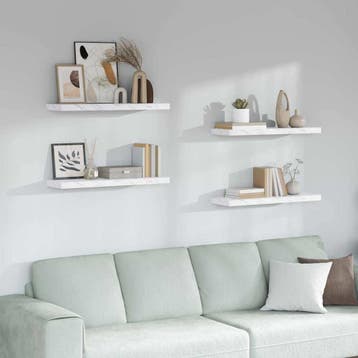 vidaXL Wandplank Muurmontage 4 st Wit Marmer 80 x 23,5 x 3,8, Verzenden, Nieuw